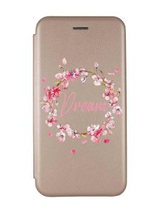 Чохол-книжка з малюнком для Samsung Galaxy A14 5G Золотий :: Віночок з сакури (принт 284)