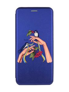 Чохол-книжка з малюнком для Xiaomi Redmi Note 13 4G Синій :: Ластівки (принт 15)