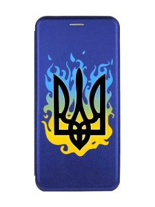 Чохол-книжка з малюнком для Xiaomi Redmi Note 13 4G Синій :: Тризуб Полум'я (принт 257)