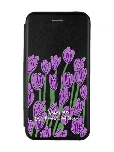 Чохол-книжка з малюнком для Xiaomi Redmi Note 12 Чорний :: Тюльпани (принт 265)