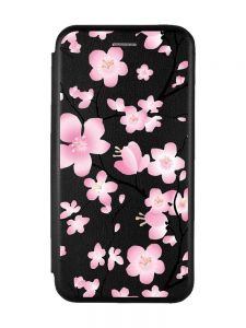 Чохол-книжка з малюнком для iPhone XS MAX Чорний :: Квітуча сакура (принт 282)