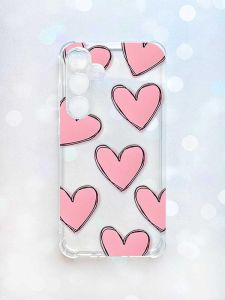Чохол з потовщеними кутами на Samsung Galaxy A35 (A356) :: Сердечка рожеві (принт 78)