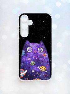 Чохол з потовщеними кутами на Samsung Galaxy A35 (A356) :: Фіолетова кішка (принт 361)