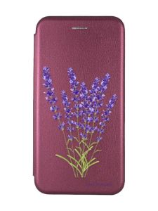 Чохол-книжка з малюнком для Xiaomi Redmi Note 13 Pro 4G Бордовий :: Лаванда (принт 28)