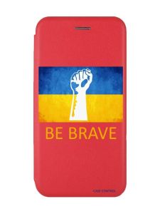 Чохол-книжка з малюнком для Xiaomi Redmi 12 Червоний :: Мужність Україна (принт 42)