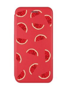 Чохол-книжка з малюнком для Xiaomi Redmi 12C Червоний :: Скибки кавуна (принт 34)