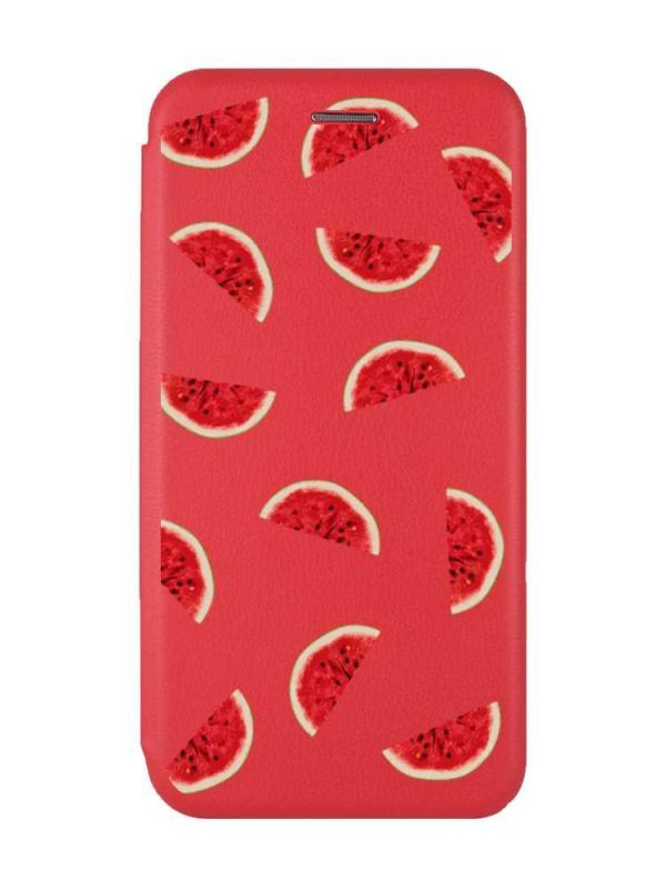 Чохол-книжка з малюнком для Xiaomi Redmi 12C Червоний :: Скибки кавуна (принт 34)