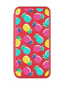 Чохол-книжка з малюнком для Xiaomi Redmi 12C Червоний :: Різнокольорові ананаси (принт 346)