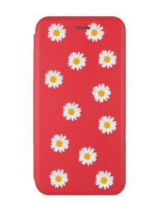 Чохол-книжка з малюнком для Xiaomi Redmi 12C Червоний :: Фон ромашки (принт 41)