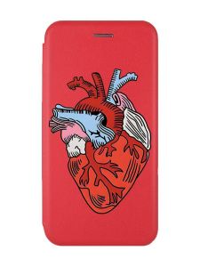 Чохол-книжка з малюнком для Xiaomi Redmi 12C Червоний :: Серце анатомічне (принт 250)
