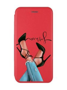 Чохол-книжка з малюнком для Xiaomi Redmi 12C Червоний :: Ніжки (принт 60)