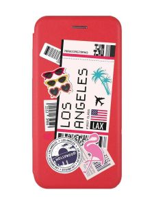 Чохол-книжка з малюнком для Xiaomi Redmi 12C Червоний :: Подорожі. Лос-Анджелес (принт 328)