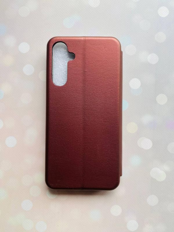 Чохол-книжка з малюнком для Samsung Galaxy A25 (A256) Бордовий :: Кошеня (принт 120)
