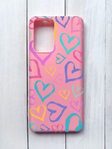 Матовий чохол на Xiaomi Redmi Note 10 Pro/10 Pro Max Рожевий :: Різнокольорові сердечка (принт 332)