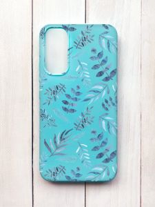 Матовий чохол на Samsung A34 5G Бірюзовий :: Рослинний фон (принт 276)