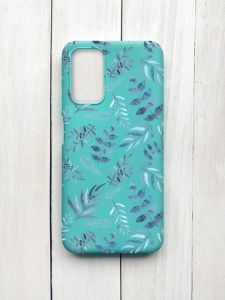 Матовий чохол на Xiaomi Redmi 9T Бірюзовий :: Рослинний фон (принт 276)