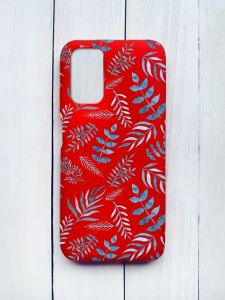 Матовий чохол на Xiaomi Redmi 9T Червоний :: Рослинний фон (принт 276)