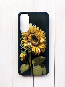 Матовий чохол на Samsung A34 5G Чорний :: Соняшник (принт 274)