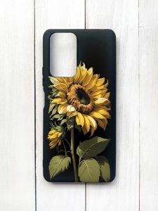 Матовий чохол на Xiaomi Redmi Note 10 Pro/10 Pro Max Чорний :: Соняшник (принт 274)