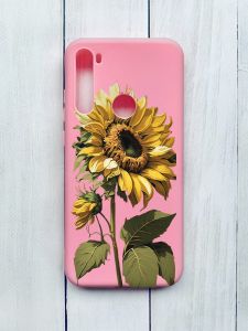 Матовий чохол на Xiaomi Redmi Note 8T Рожевий :: Соняшник (принт 274)