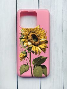 Матовий чохол на Xiaomi Redmi 12C Рожевий :: Соняшник (принт 274)