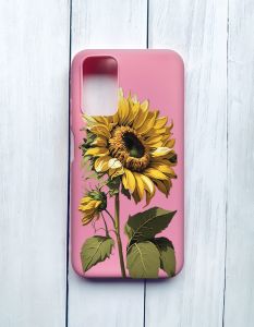 Матовий чохол на Xiaomi Redmi 9T Рожевий :: Соняшник (принт 274)