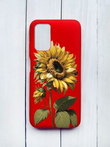 Матовий чохол на Xiaomi Redmi 9T Червоний :: Соняшник (принт 274)