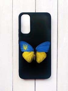 Матовий чохол на Samsung A34 5G Чорний :: Метелик Україна (принт 255)