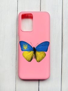 Матовий чохол на Xiaomi Redmi 10 Рожевий :: Метелик Україна (принт 255)