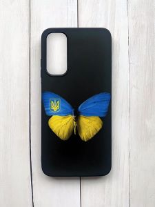Матовий чохол на Samsung Galaxy A05s (A057) Чорний :: Метелик Україна (принт 255)