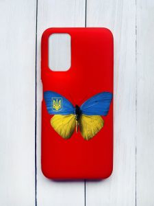 Матовий чохол на Xiaomi Redmi 9T Червоний :: Метелик Україна (принт 255)