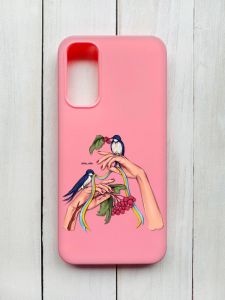 Матовий чохол на Samsung Galaxy A14 5G Рожевий :: Ластівки (принт 15)