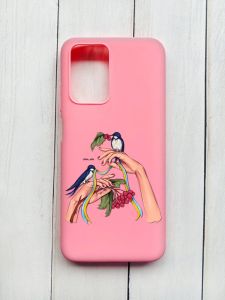 Матовий чохол на Xiaomi Redmi 10 Рожевий :: Ластівки (принт 15)