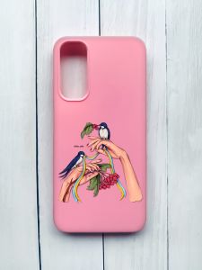 Матовий чохол на Samsung Galaxy A05s (A057) Рожевий :: Ластівки (принт 15)
