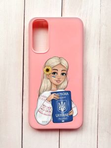 Матовий чохол на Samsung A34 5G Рожевий :: Дівчина з паспортом (принт 13)