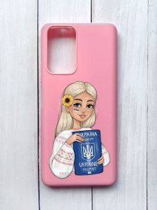 Матовий чохол на Xiaomi Redmi Note 10 Pro/10 Pro Max Рожевий :: Дівчина з паспортом (принт 13)