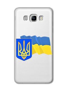 Прозорий чохол на Samsung Galaxy J7(2016) J710 :: Тризуб і прапор України (принт 384)