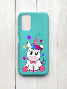 Матовий чохол на Xiaomi Redmi 9T Бірюзовий :: Єдиноріг (принт 102)