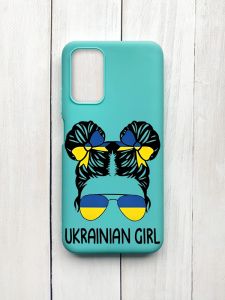 Матовий чохол на Xiaomi Redmi 9T Бірюзовий :: Українська дівчина (принт 113)