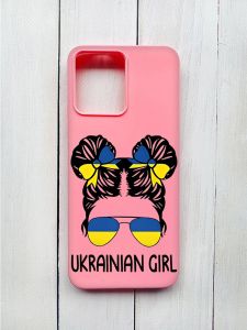 Матовий чохол на Xiaomi Redmi 12 Рожевий :: Українська дівчина (принт 113)