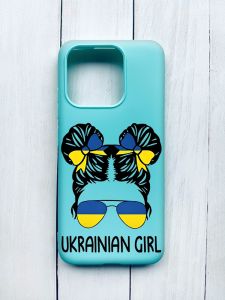 Матовий чохол на Xiaomi Redmi 12C Бірюзовий :: Українська дівчина (принт 113)