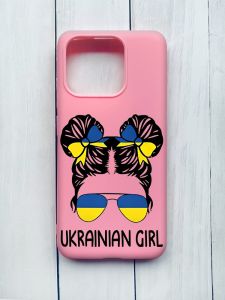 Матовий чохол на Xiaomi Redmi 12C Рожевий :: Українська дівчина (принт 113)