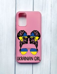 Матовий чохол на Xiaomi Redmi 9T Рожевий :: Українська дівчина (принт 113)