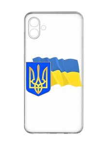 Прозорий чохол на Samsung Galaxy A04e/A042 :: Тризуб і прапор України (принт 384)