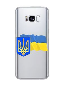 Прозорий чохол для Samsung S8 :: Тризуб і прапор України (принт 384)