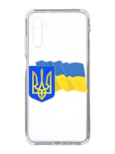 Прозорий чохол на Samsung Galaxy A34 5G/A346 :: Тризуб і прапор України (принт 384)