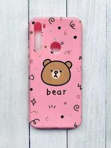 Матовий чохол на Xiaomi Redmi Note 8T Рожевий :: Ведмедик (принт 76)