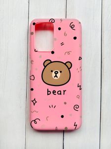 Матовий чохол на Xiaomi Redmi 10 Рожевий :: Ведмедик (принт 76)