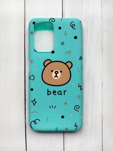 Матовий чохол на Xiaomi Redmi 10 Бірюзовий :: Ведмедик (принт 76)