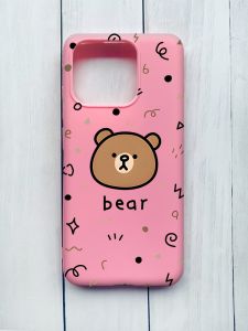 Матовий чохол на Xiaomi Redmi 12C Рожевий :: Ведмедик (принт 76)